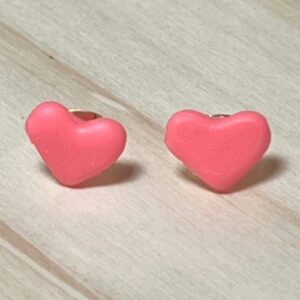 Neon Pink Heart Earrings