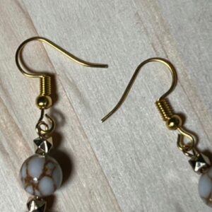 White Spun Howlite Earrings