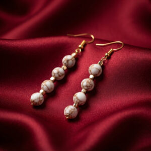 White Spun Howlite Earrings