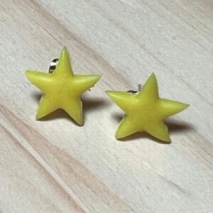 Neon Yellow Star Earrings