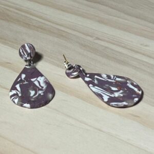 Purple and Gold Teardrop Earrings