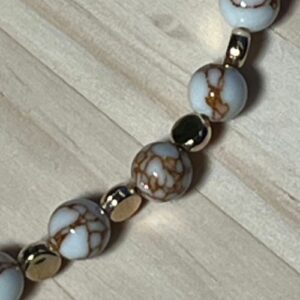 Howlite and Gold Discs Jewelry Set