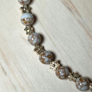 Howlite and Flowers Jewelry Set