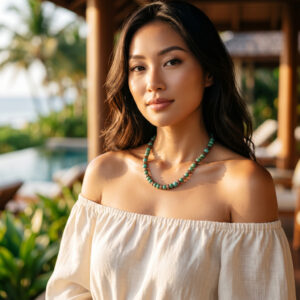 Emerald and Wood Necklace