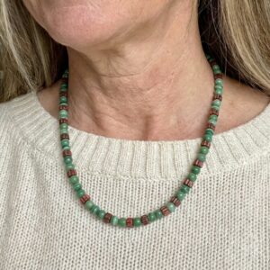 Emerald and Wood Necklace