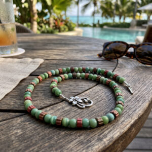 Emerald and Wood Necklace