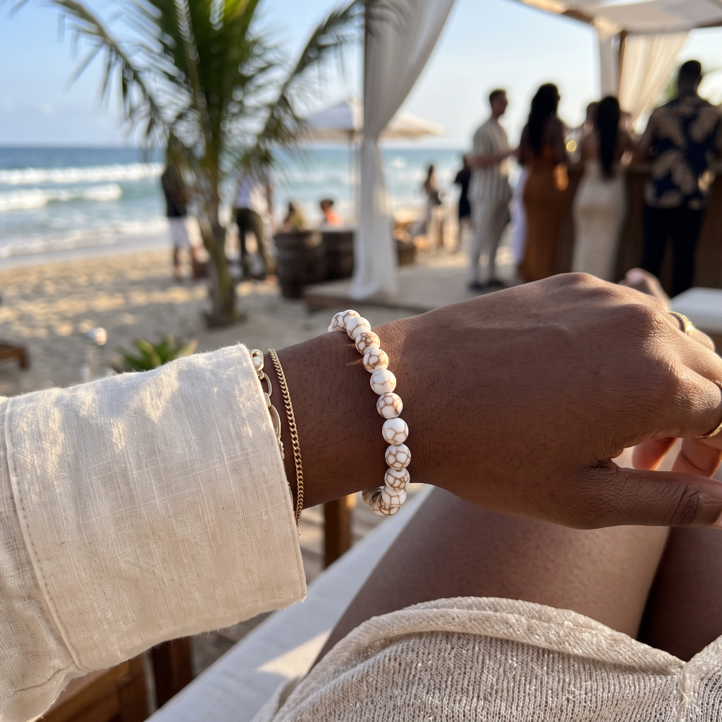 Spun Howlite Gemstone Bracelet