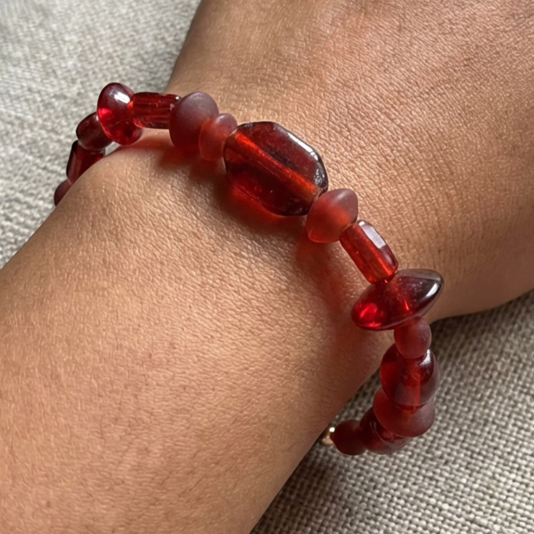 Funky Red Bead Bracelet