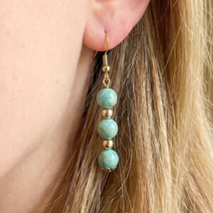 Round Turquoise Gemstone Earrings