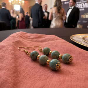 Round Turquoise Gemstone Earrings