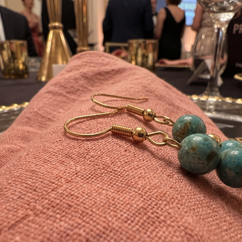 Round Turquoise Gemstone Earrings