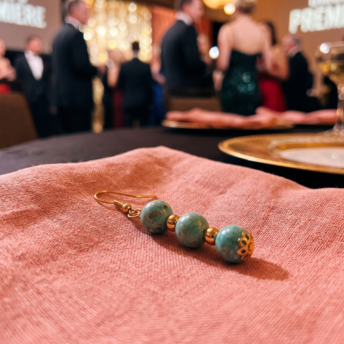 Round Turquoise Gemstone Earrings