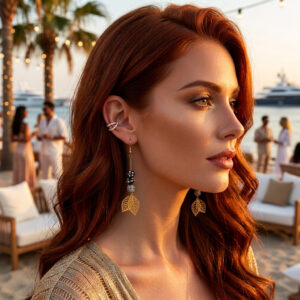 Leaves and Dots Earrings