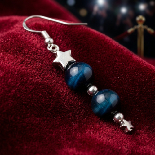 Blue Tiger’s Eye Earrings