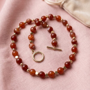 Red Carnelian Striped Necklace