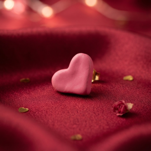 Neon Pink Heart Earrings