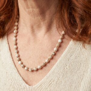 White Spun Howlite Necklace