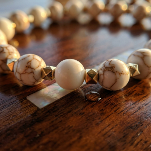White Spun Howlite Necklace