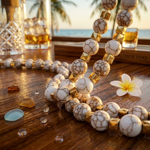 White Spun Howlite Necklace