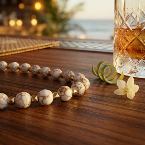 White Spun Howlite Necklace