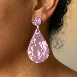 Purple and Gold Teardrop Earrings