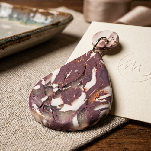 Purple and Gold Teardrop Earrings
