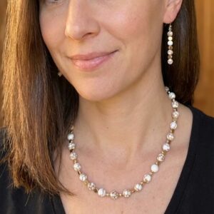 Howlite and Gold Discs Jewelry Set