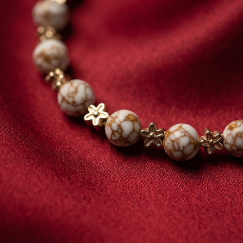 Howlite and Flowers Jewelry Set