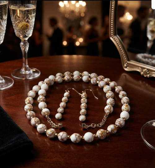 Spun Howlite Jewelry Set