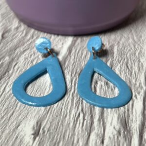 Blue Teardrop Dangle Earrings