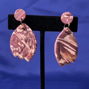 Purple Gold Stud Earrings