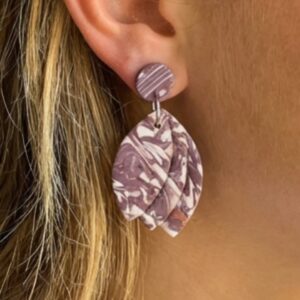 Purple Gold Stud Earrings