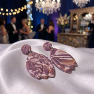 Purple Gold Stud Earrings