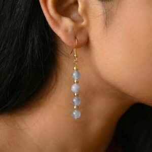 Elegant Purple Lace Agate Earrings