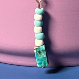 Turquoise Stone Block Earrings