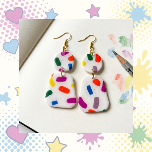Large Pops of Color Drop Earrings