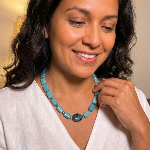 Natural Turquoise Stone Bead Necklaces
