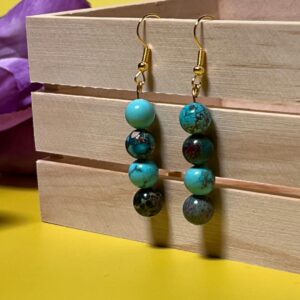Turquoise Stone Bead Earrings