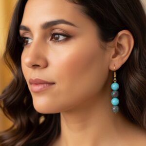 Turquoise Stone Bead Earrings