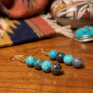 Turquoise Stone Bead Earrings