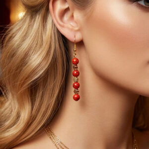 Red Turquoise Star Earrings