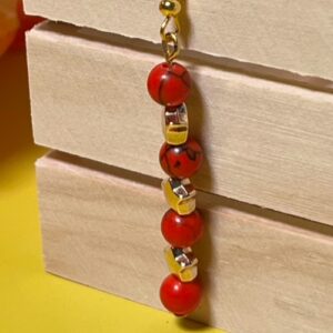 Red Turquoise Star Earrings