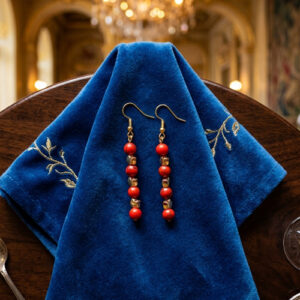 Red Turquoise Star Earrings