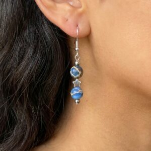 Blue Stone and Stars Earrings
