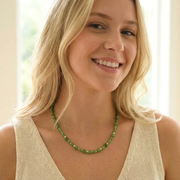 Green Chalcedony Stone Necklaces