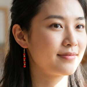 Natural Red Turquoise Earrings