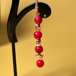 Natural Red Turquoise Earrings