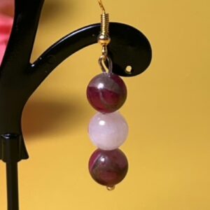 Cloisonné and Quartz Earrings