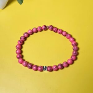 Pink Turquoise Initial Bracelets