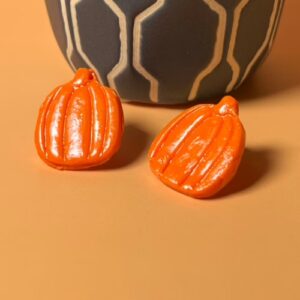 Tall Orange Pumpkin Earrings